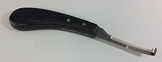 Hoof Knife Narrow Blade Double Edge Right Hand Farrier Equine Horse Stainless Steel Blade Ebony Black Polished Wooden Handle