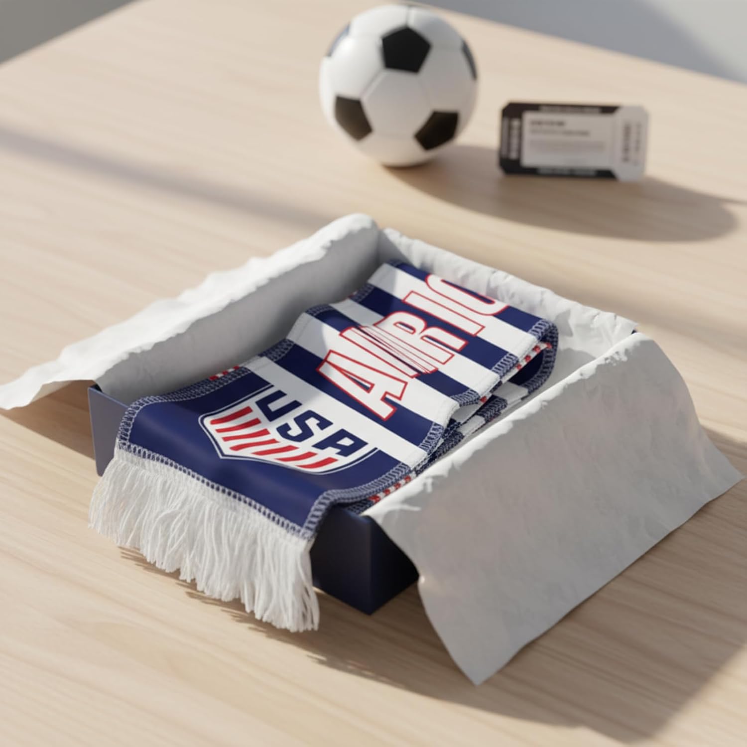 World Cup USA Soccer Scarf of 2026 Double Sided American Flag Print World Cup Scarf Blue White Flannelette Shawl Can be as Gift Fashion Accessories for Men and Women - Image 4