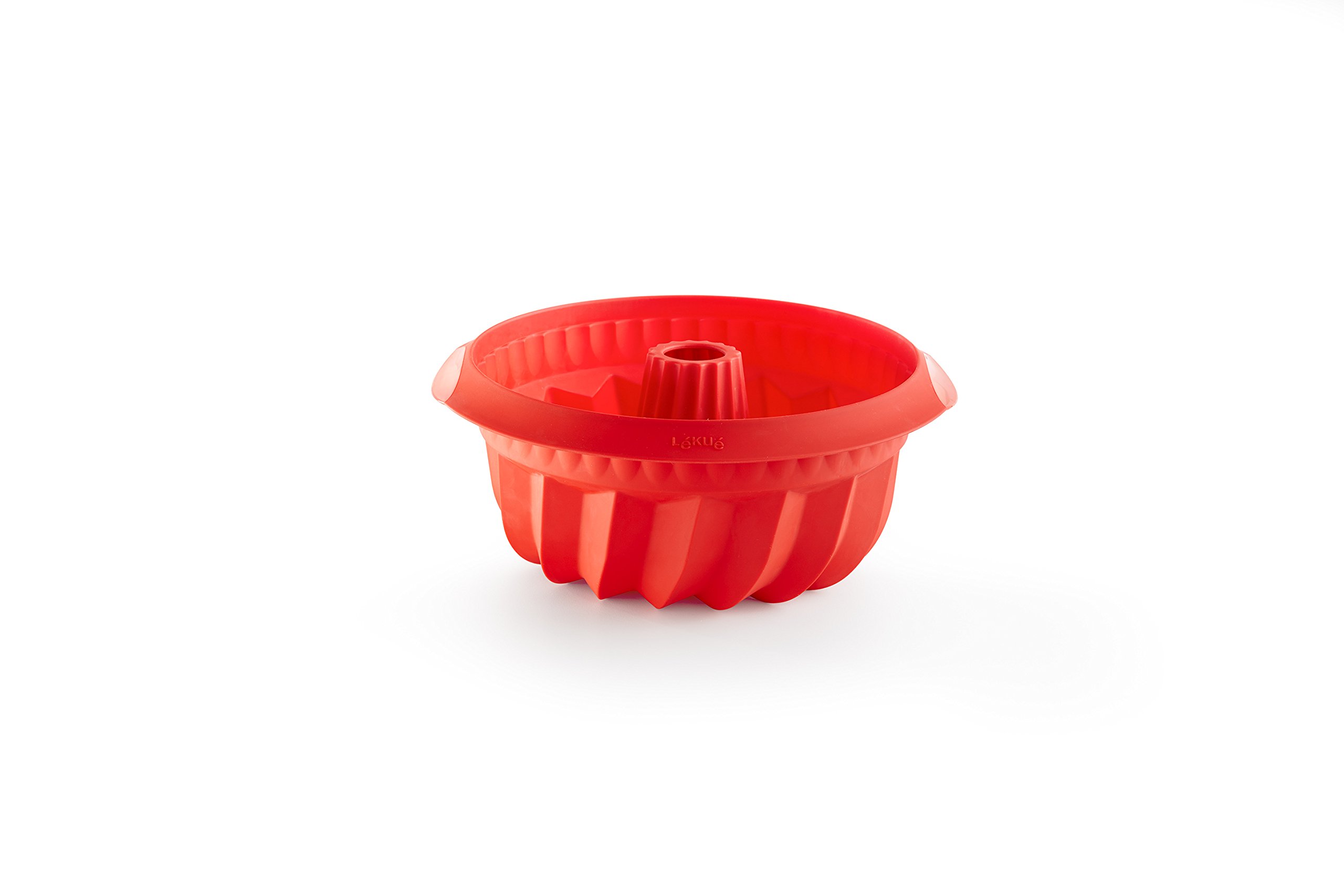 Lékué Molde repostería Savarín hondo, silicona platino Rojo, 22 cm