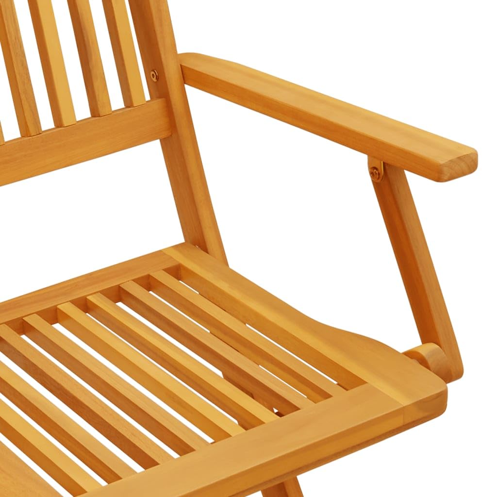 vidaXL Muebles cafetería Plegables 3 pzas Madera Maciza Acacia, Juego de bistró de jardín, Juego de balcón, Juego de Muebles de Exterior