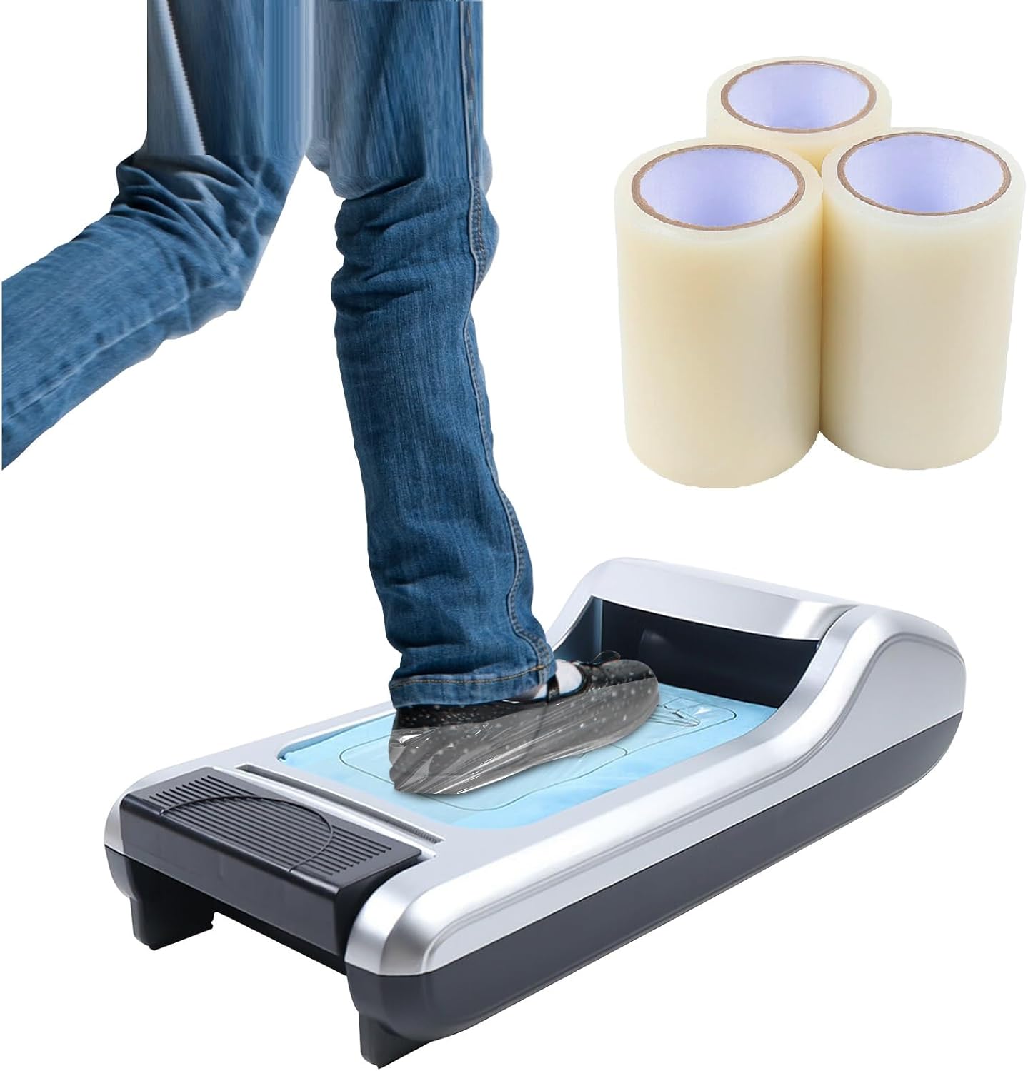 Shoe Covers Machine, Automatic Shoe Cover Dispenser Shoe Film Machine, Dustproof Shoe Cover for Indoors Shoe Covers with 3 rolls of shoe film for Home, Office, Supermarket, Factory, Hospital