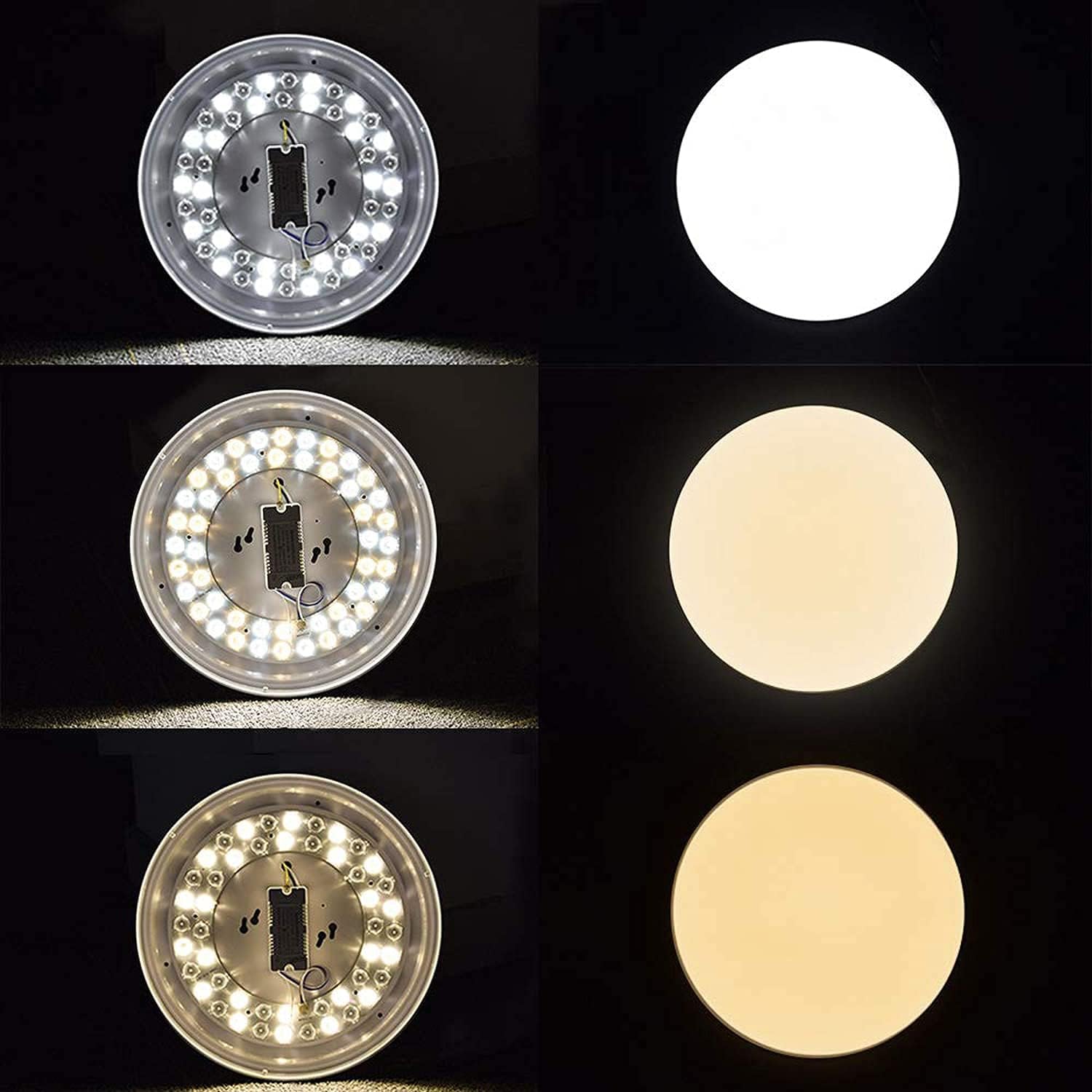 DLLT 24W Modern Dimmable Led Flush Mount Ceiling Light Fixture with Remote, 13 Inch Round Close to Ceiling Lights for Bedroom/Kitchen/Dining Room Lighting, Timing, 3000K-6000K 3 Light Color Changeable - - 