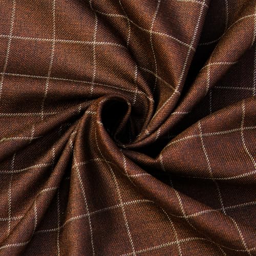 Image of BIGREAMS Unstitched Checkered Suiting Luxury Pants Fabric for Men - 1.5 Meter Pant Piece | Premium Blended Material | Soft Finish | Ideal for Formal Trousers