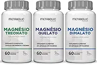 Kit Magnesio Treonato + Dimalato + Quelato Bisglicinato 500Mg 180 Cápsulas - Metabolic Farma