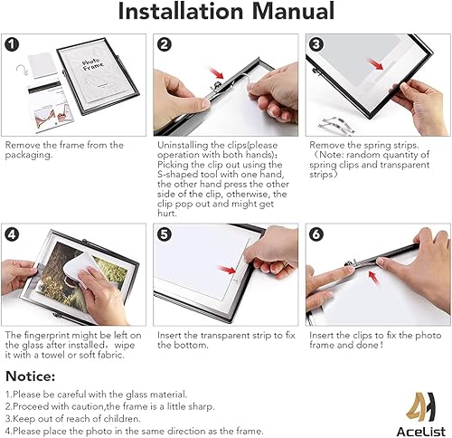 Miniatura 6 de ZONYEO - Juego de 3 portarretratos de cristal, colección de marcos flotantes de metal simple con cubierta de cristal, incluye 4 x 4, 4 x 6, 5 x 7