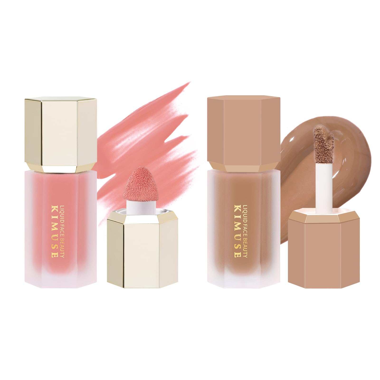 KIMUSE Liquid Blush & Weightless, Long-Wearing, Smudge Proof, Natural-Looking, Dewy Finish Liquid Contour Stick