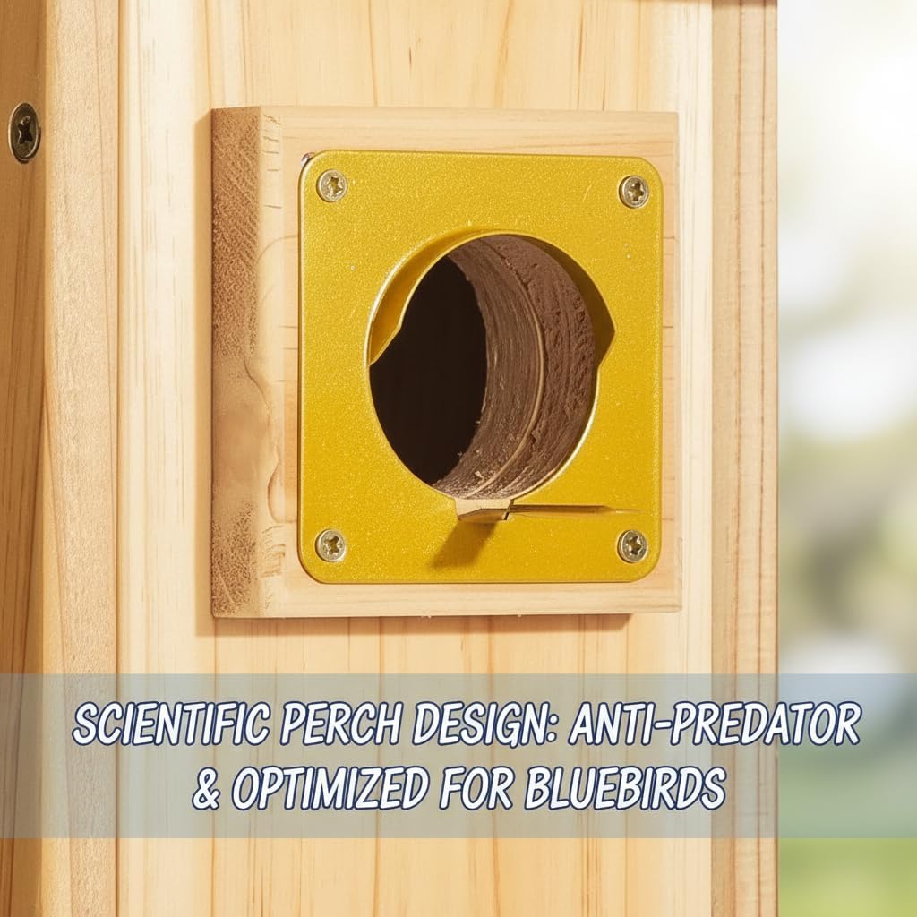 2 Pack Bird Houses for Outside Clearance with Copper Guard, Cedar Bird House Outdoor, Bluebird Finch Swallow Wren Chickadee Assembly Required，Lacquer Finished,Outdoor 5 Years Usage