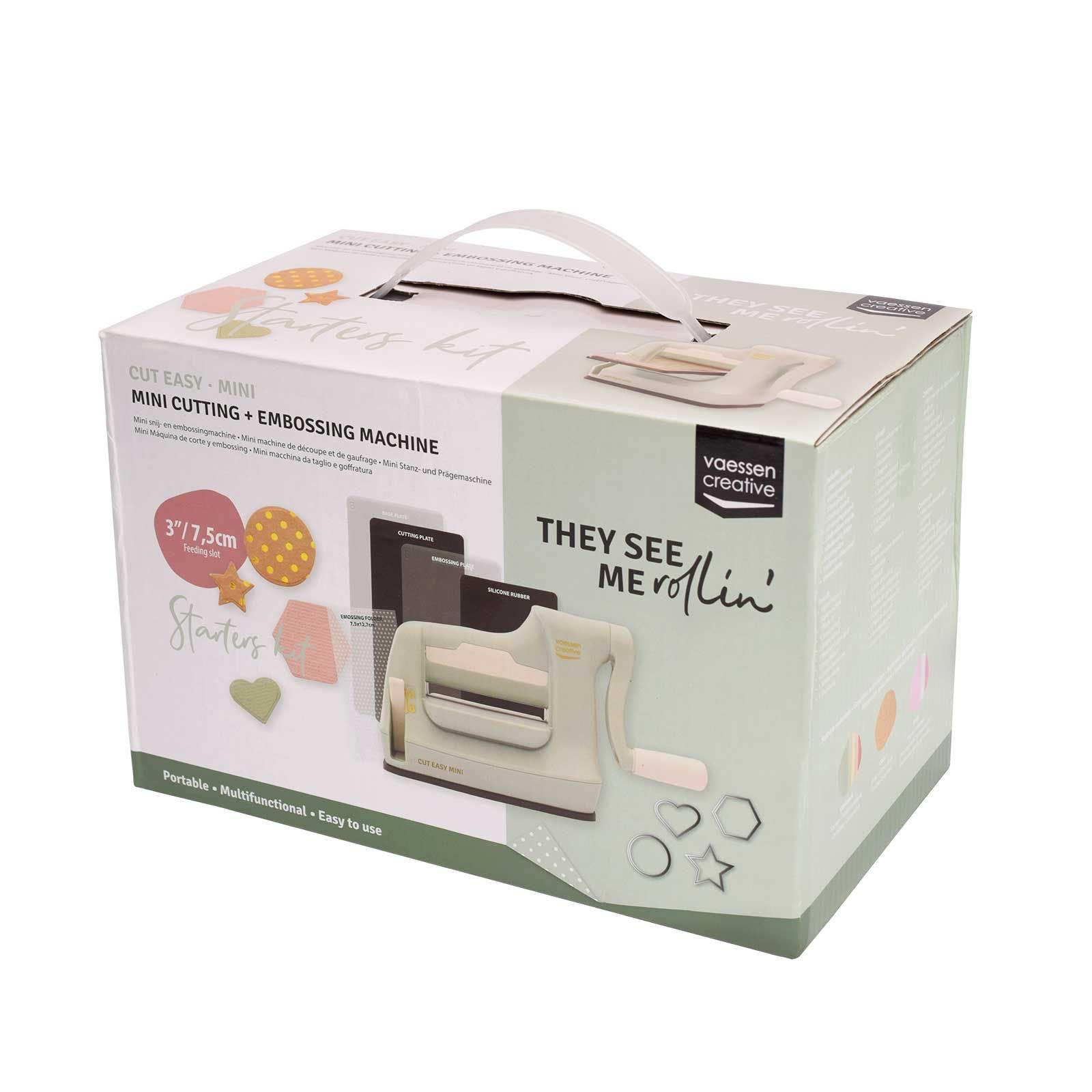 Vaessen Creative Stanz- und Prägemaschine Cut Easy Mini - 7, 5 cm - Mintgrün - Bastelzubehör zum Prägen, Scrapbooking, DIY, Karten Basteln und Journaling