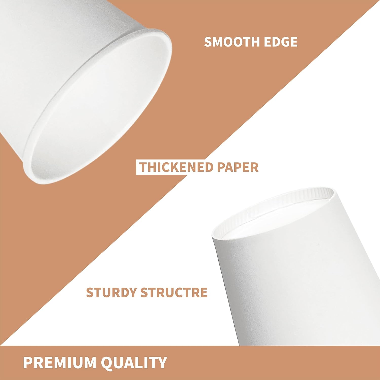 Coffee Cups 12 oz 50 Pack, Disposable Paper Cups 12 oz, White Paper Hot Coffee Cups Suitable for Party, Picnic, Travel, and Events-white - Image 3