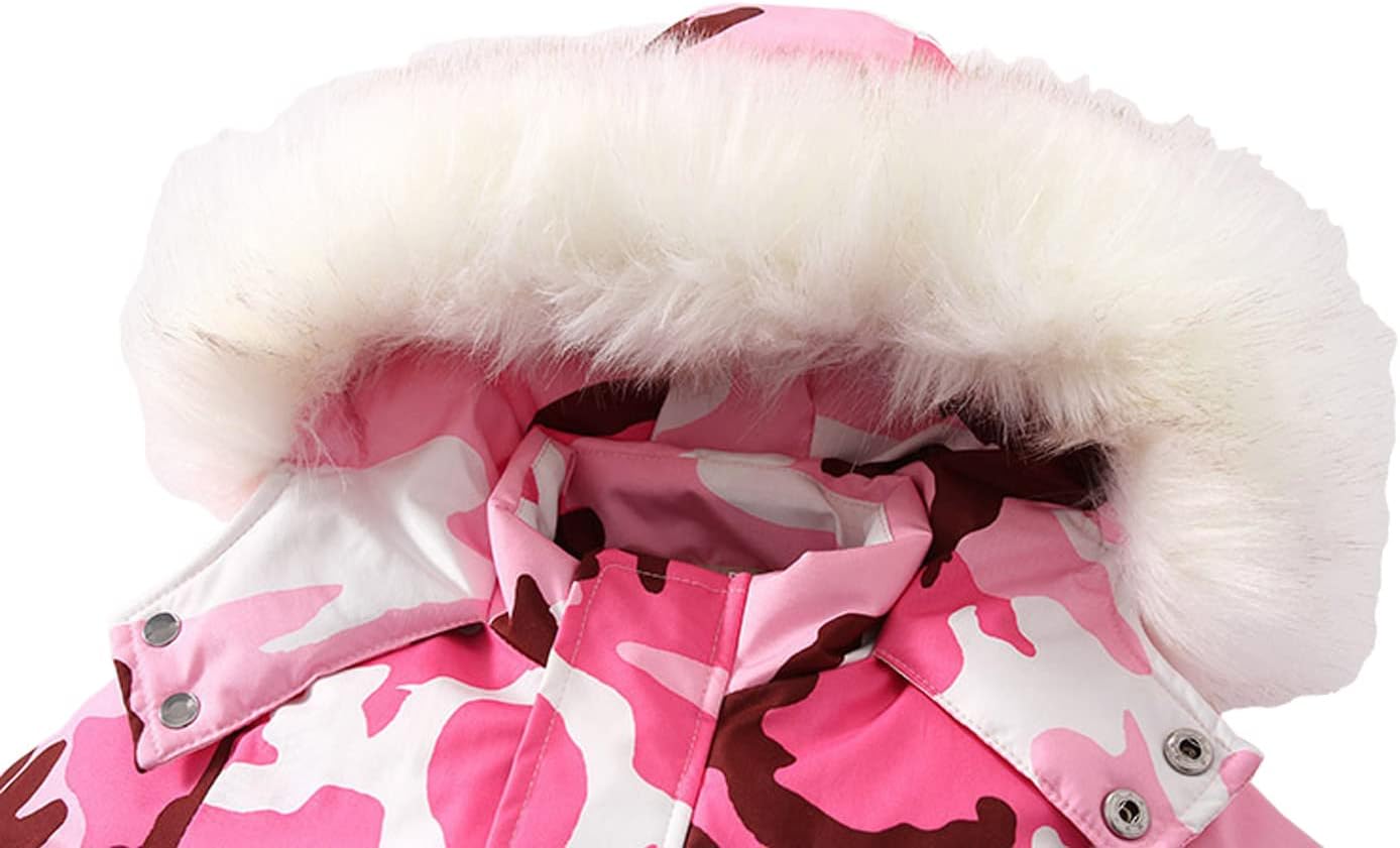 DINGDONG'S CLOSET Kid's Boy Girl Winter Camouflage Snowsuits Ski Suits Waterproof Snowboarding Jumpsuits