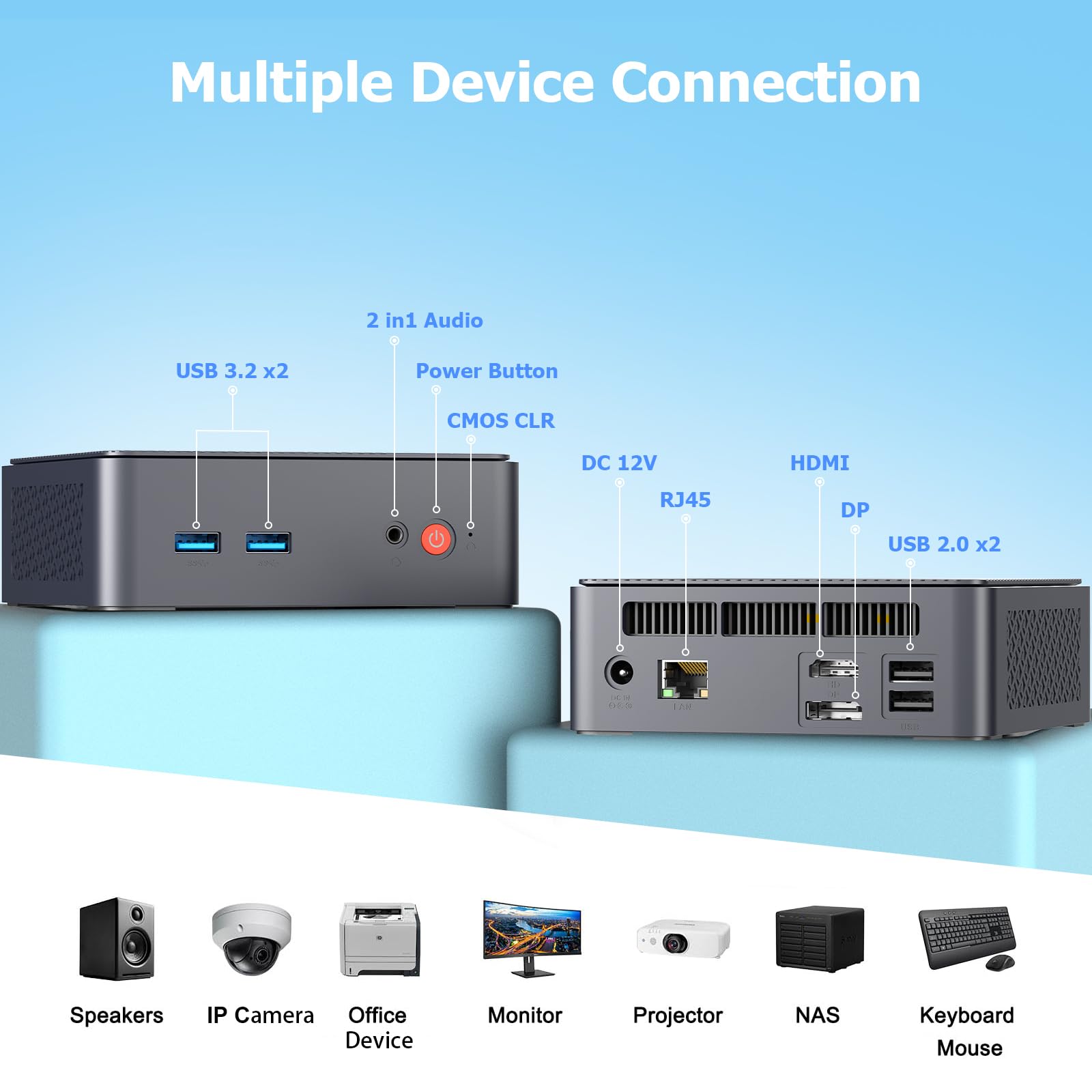 AWOW Mini PC Wi-11 Pro Gen12 N100 Quad Core 3.40GHz, 8GB