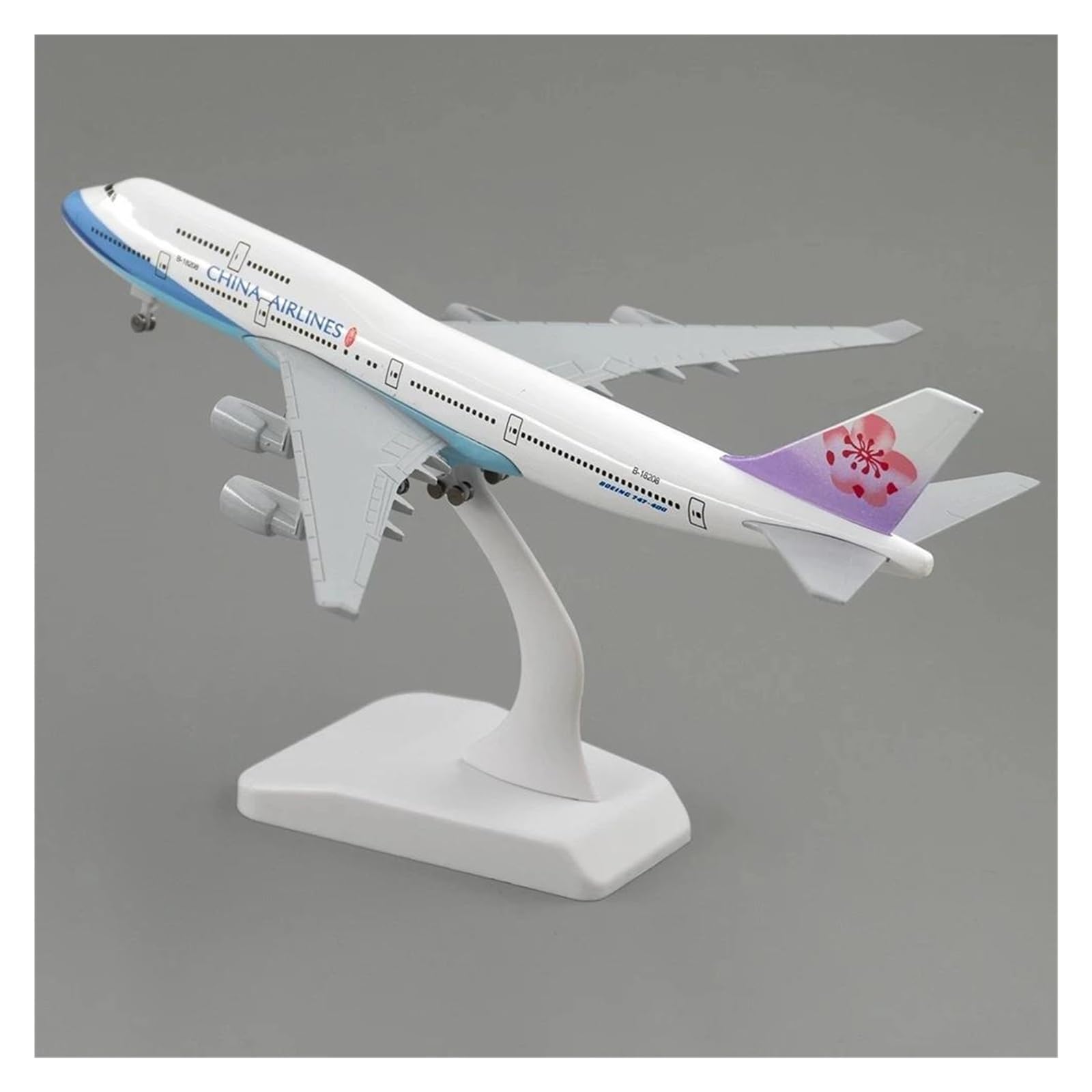 Odlewane zabawki samolotowe 20 cm dla linii lotniczych Boeing B747 z podwoziem Tajwan stopowy model samolotu stojak Diecast samolot z kołami zabawki do zbierania i wyświetlania