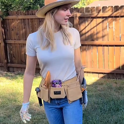 Miniatura 3 de Cinturón de herramientas de carpintero de cuero para mujeres pequeñas, adolescentes, niñas, cinturón de herramientas de tamaño pequeño, cintura de