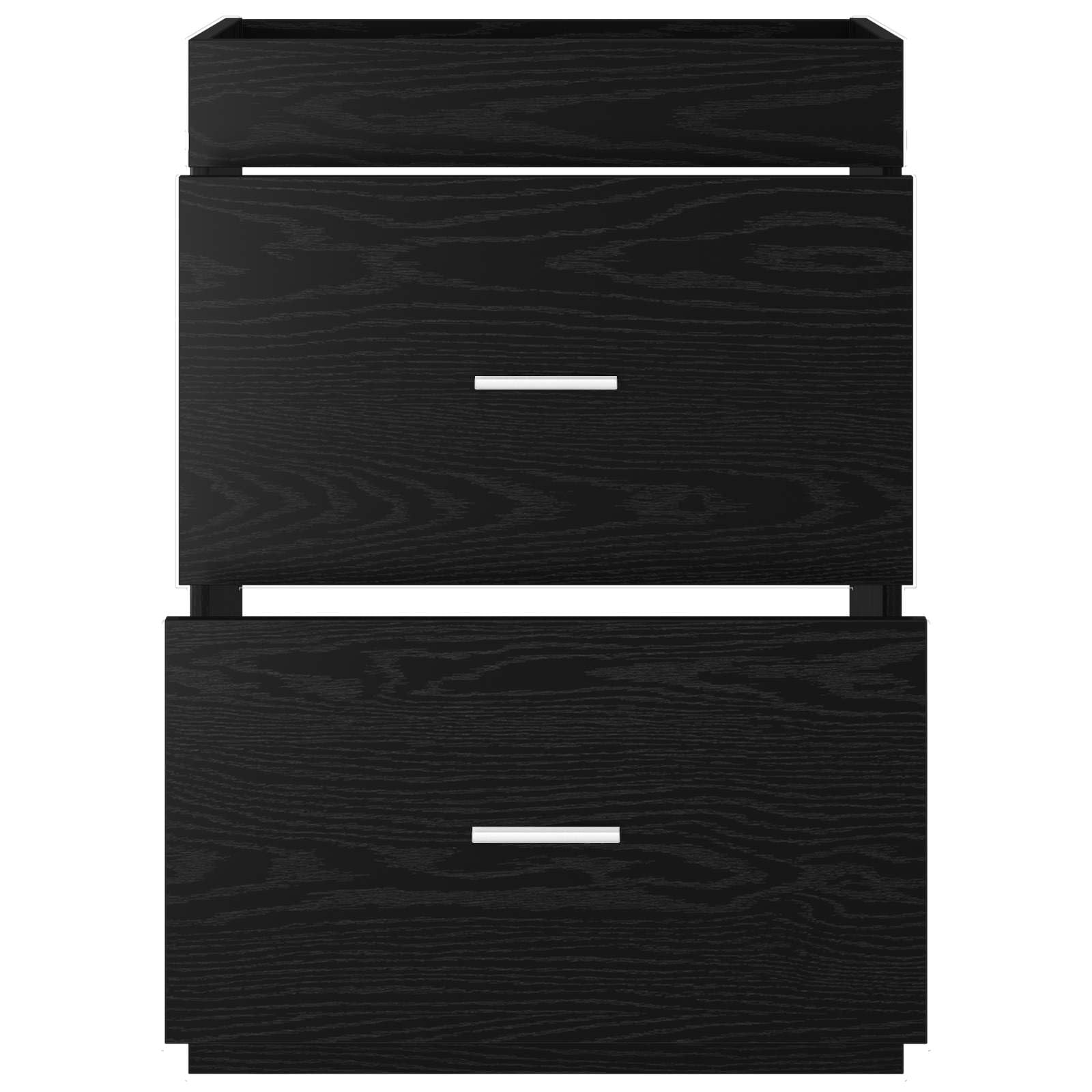 Meuble de salle de bain en chêne noir - 56 x 37,5 x 81 cm - Avec beaucoup d'espace de rangement - Tiroir et porte pour salle de bain - Meuble de salle de bain moderne