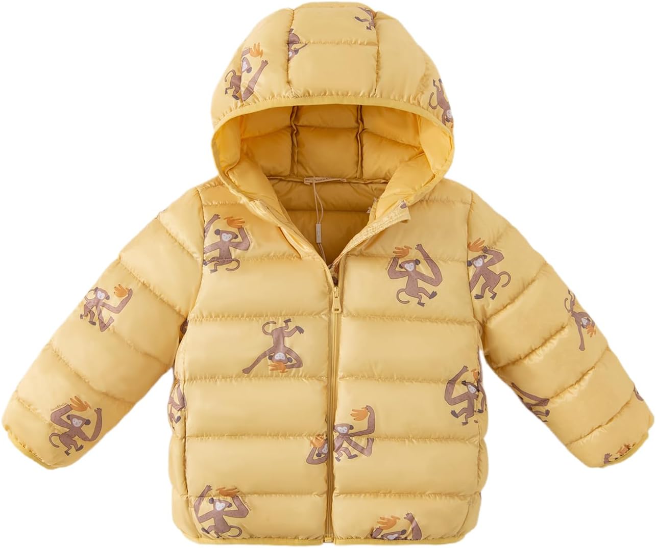 DAVE&BELLA Baby Girls Boys Hooded Winter Down Coats, Toddler Printed Light Puffer Snow Jacket Coat Packable Kids Outerwear