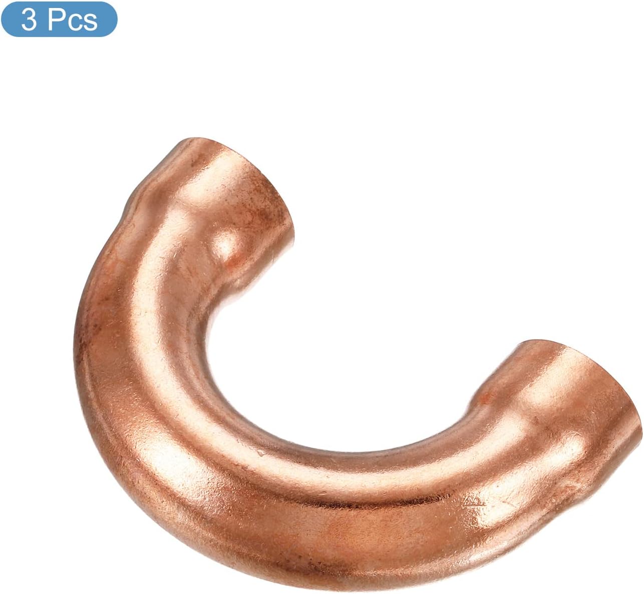 MECCANIXITY U Shape Elbow 180 Degree Copper Pipe Fitting Sweat Welding Solder Connection 16mm or 5/8" ID for HVAC, Air Conditioning Refrigeration System Pack of 3