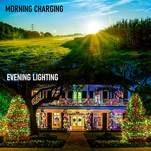 Guirlande lumineuse solaire étanche 8 modes éclairage Noël multicolore
