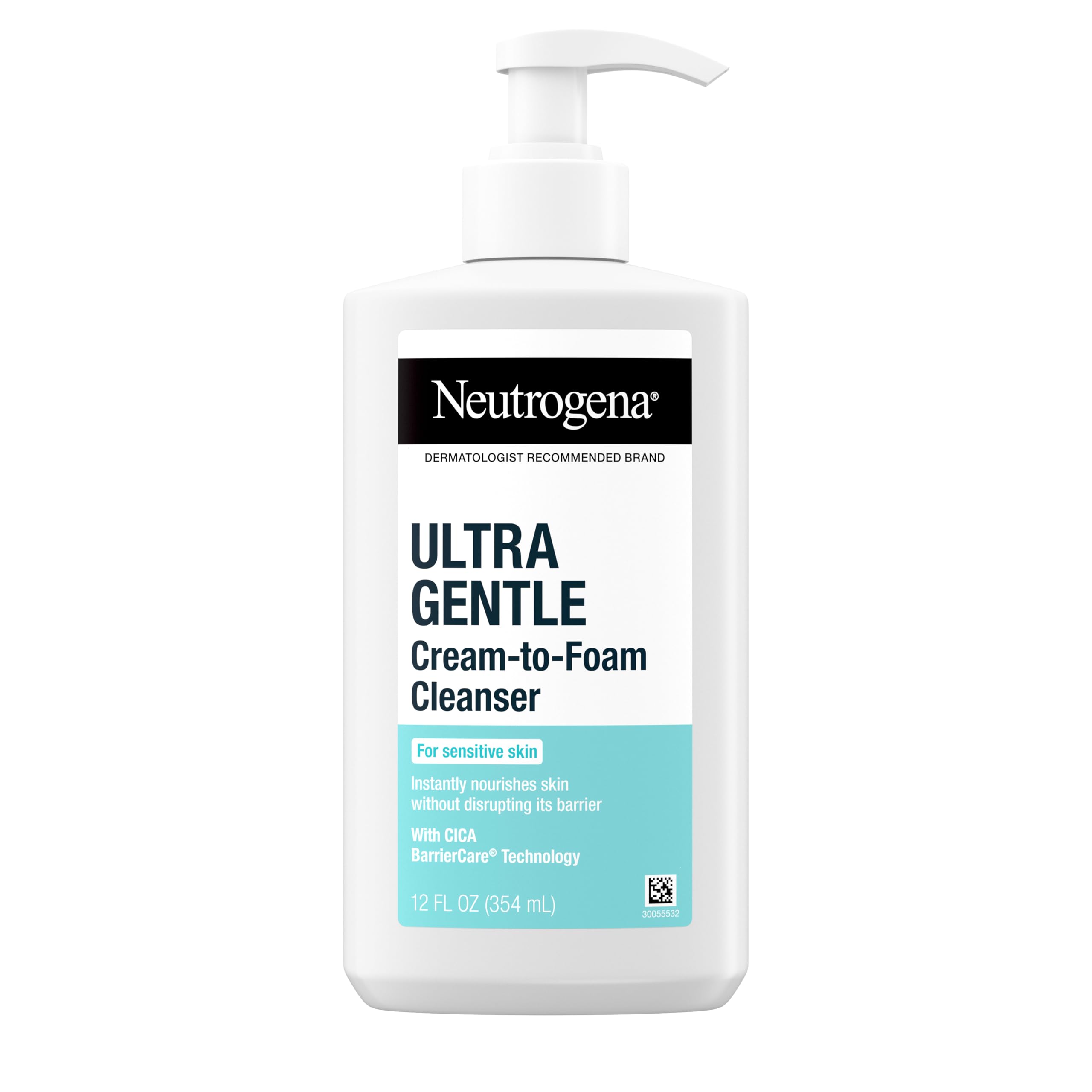 Neutrogena Ultra Gentle Cream-to-Foam Face Wash, 12 fl oz