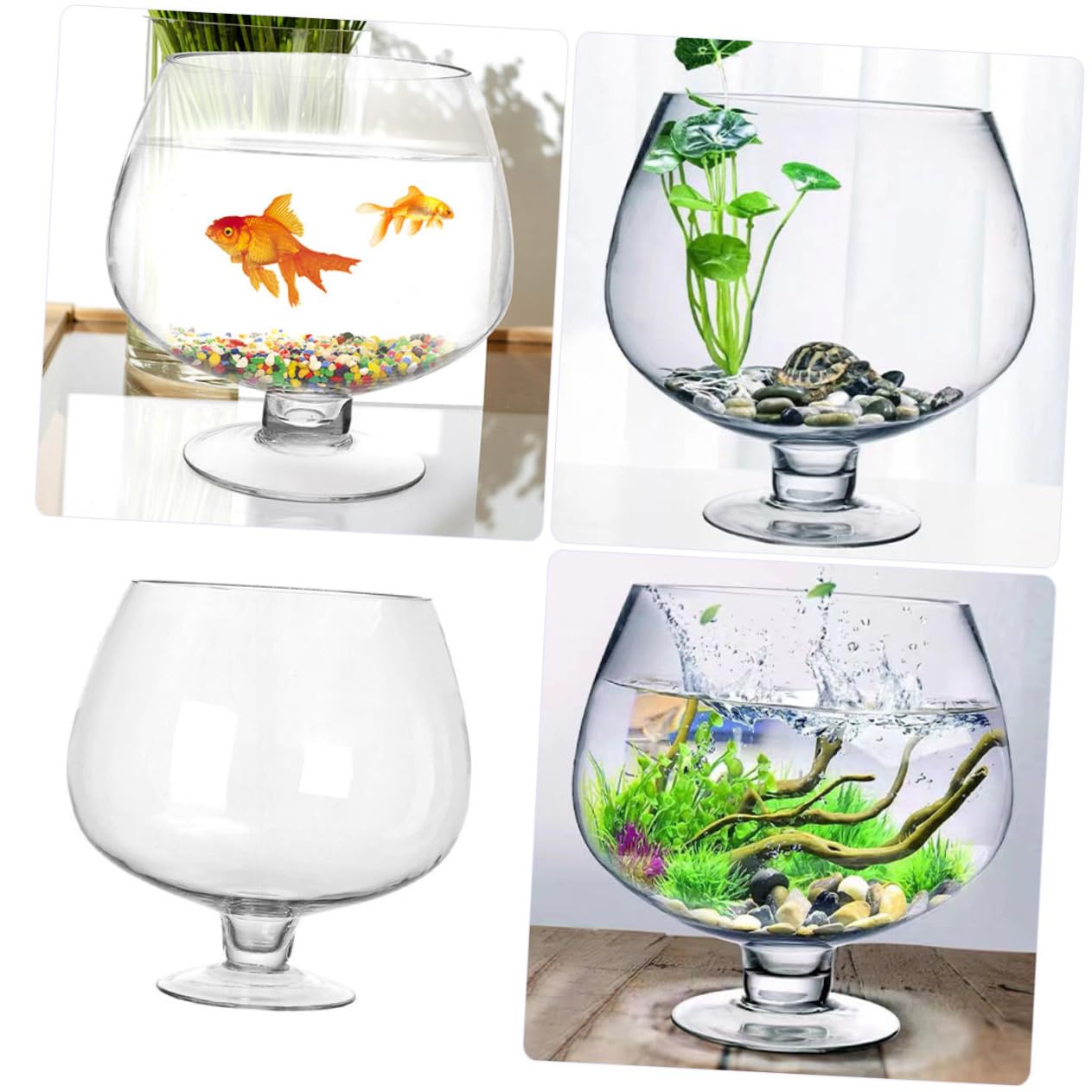 Petit Aquarium Transparent pour Poissons Betta Bocal à Poissons Verre Décoratif Et Facile à Nettoyer pour Bureau Ou Intérieur