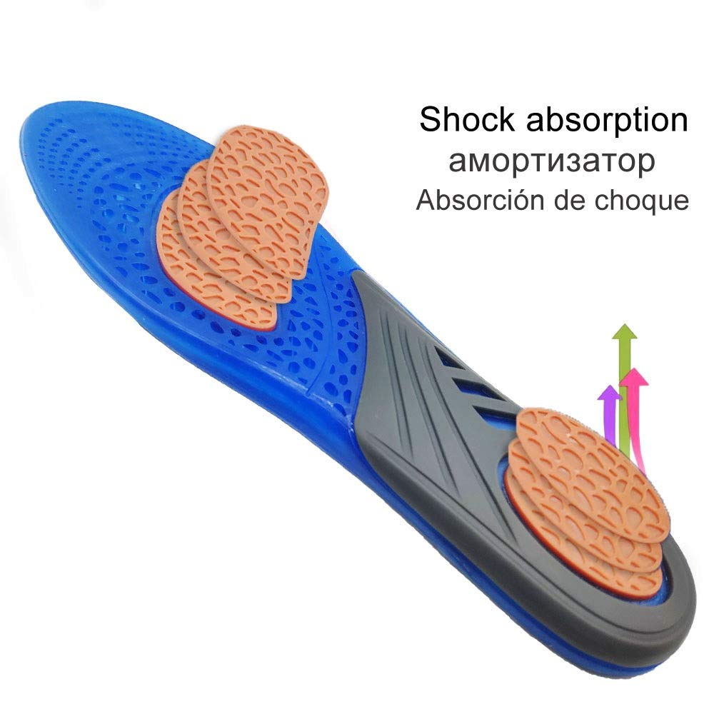 Gel Sottopiede in Silicone in Silicone Ortopedico di Massaggio Scarpe Inserti Sportivi ammortizzatori Scarpe Pad per Gli Uomini Scarpe da Donna Scarpe Sottopiede(S EU 35 to 41)