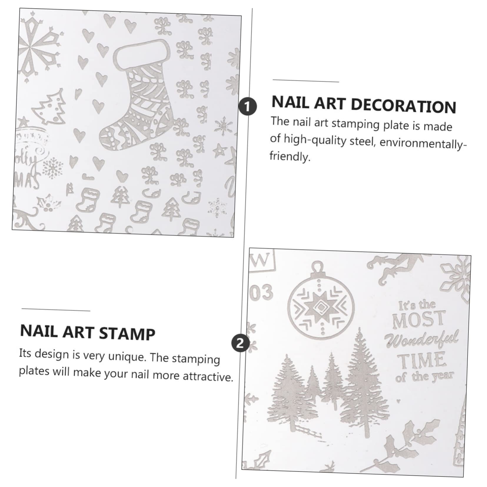 ABOOFAN Juego De 3 Placas De Estampación Para Decoración De Uñas Herramientas De Manicura Navideñas Para Decoración Paquete De 10 Unidades.