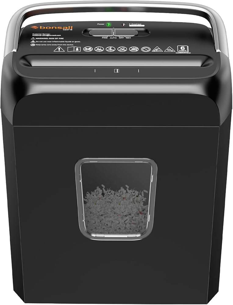 Amazon.com : Bonsaii Paper Shredder, 3.4 Gals Wastebasket, 5-6