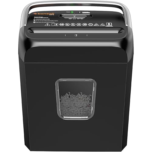 Bonsaii Paper Shredder, 3.4 Gals Wastebasket, 5-6 Sheet Crosscut Shredder for Home Use