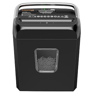 Bonsaii 5-6 Sheet Cross Cut Paper Shredder for Home use, 3.4 Gal Bin | P-4 Security Level, Shreds Credit Cards, Staples & Paper Clips, with Portable Handle, Small Shredder for Home Office - Amazon product rated Grade A
