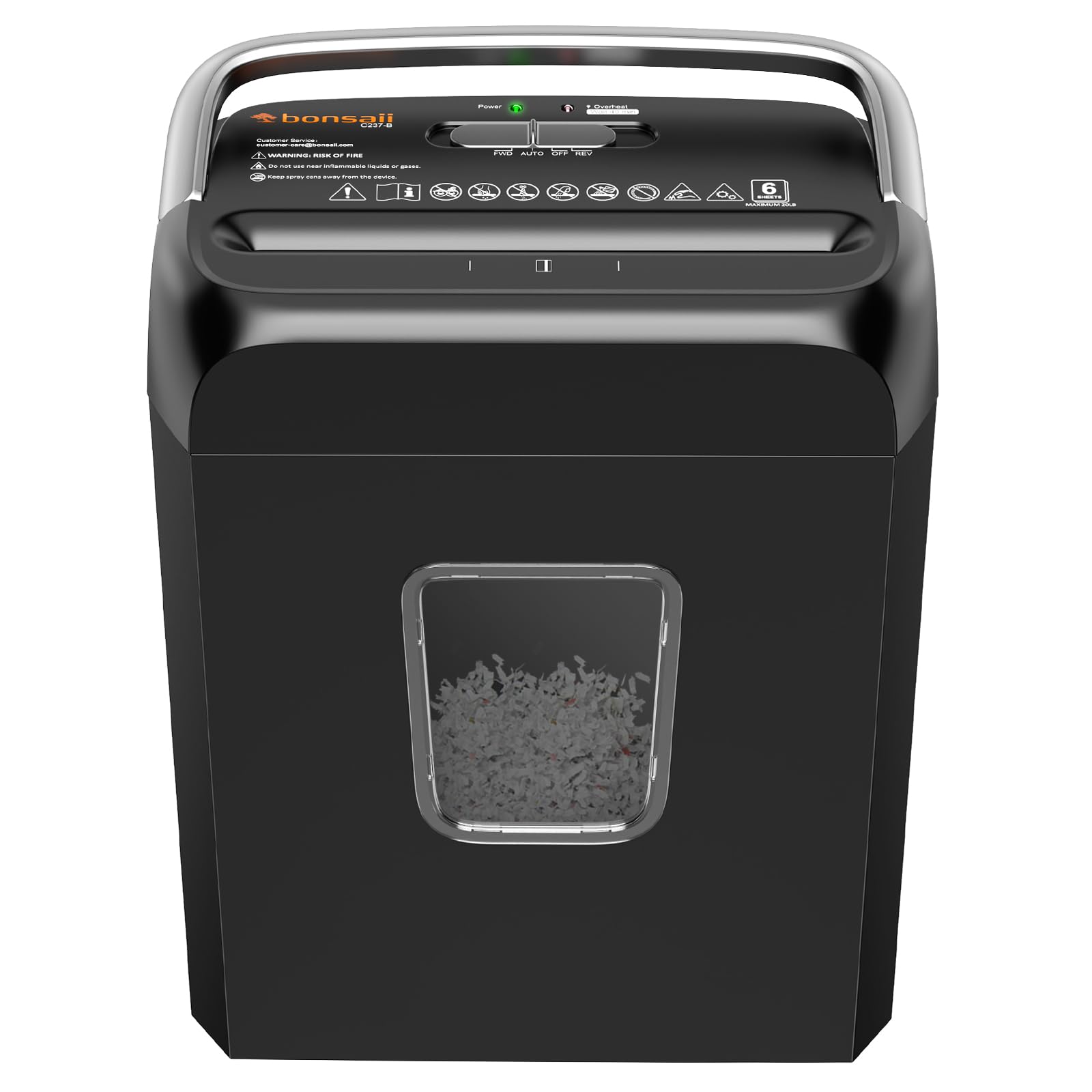 Bonsaii Paper Shredder for Home Use,6-Sheet Crosscut Paper and Credit Card Shred