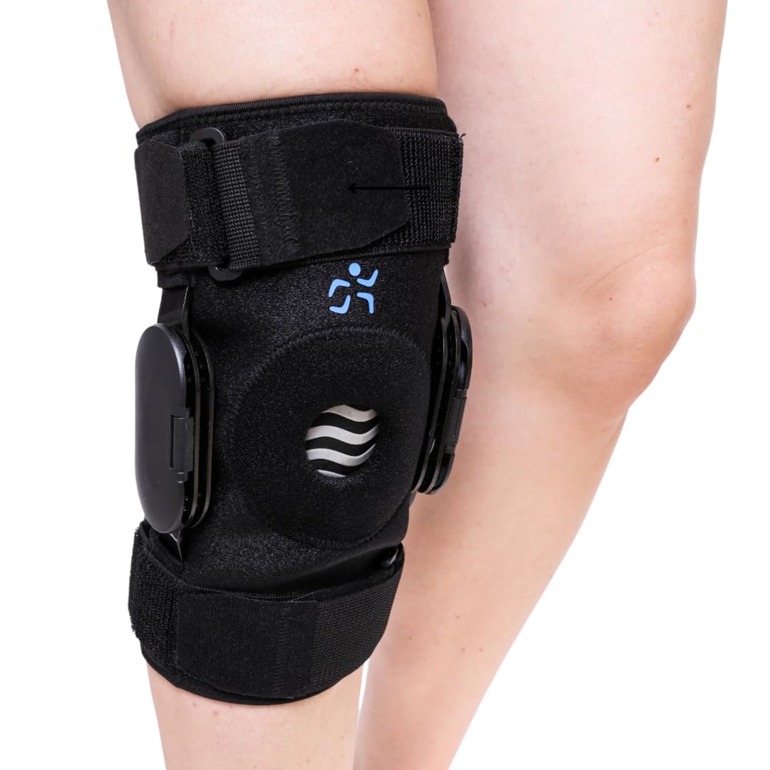 KneeFlex Active Hinged Knee Brace, Adjustable Straps, Lightweight Hinge System, Open Back Knee Brace - (Standard)