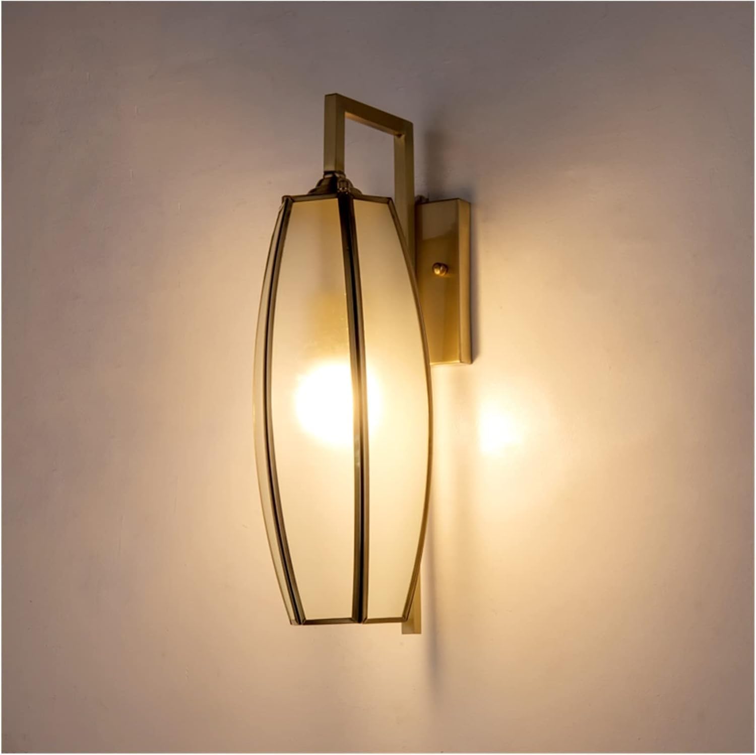 ASerZenith Chinese Style Copper Wall Lamp Frosted Glass Lampshade Living Room Background Wall Warm Bedroom Bedside Aisle Corridor Lamp,Chandelier Lamps