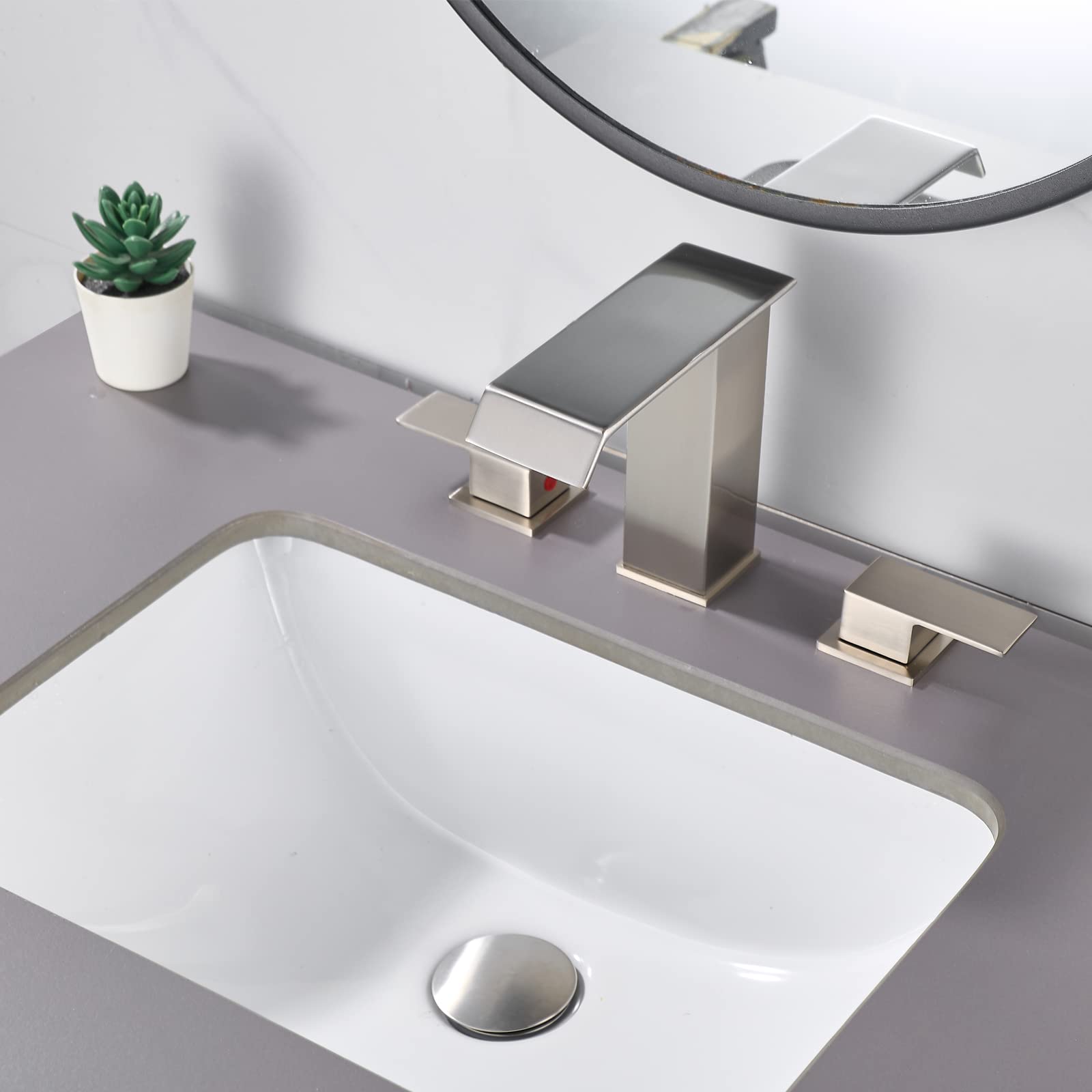 Loopan LOOPAN Widespread Bathroom Sink Faucet 3 Holes Two Handles 8 Inch ...