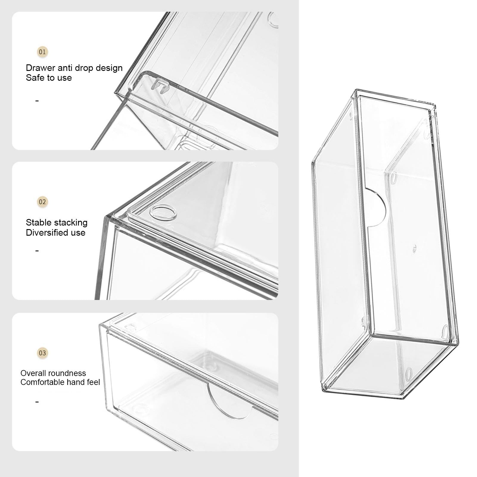 Organizer per occhiali da sole in acrilico, organizer per gioielli, multifunzione, impilabile, da scrivania, per bagno, dormitorio, scrivania, piano di lavoro