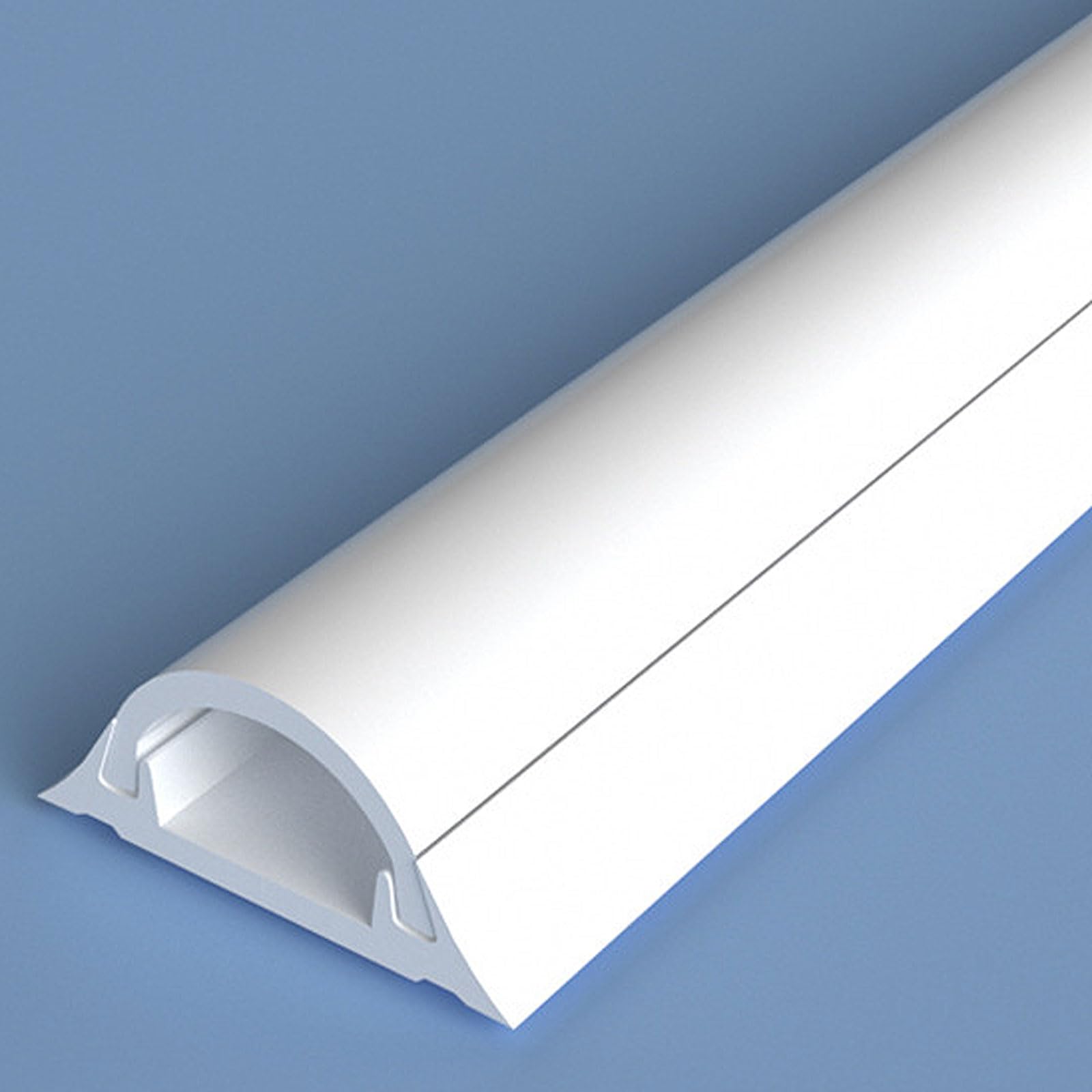 PVC Goulotte Passe Cable Sol,Cache Cable Sol Autocollante,Guide câble au Sol Semi Circulaire,Flexible,évite Les trébuchements,Évitez Les Risques,pour Bureau,Maison,usines,garages