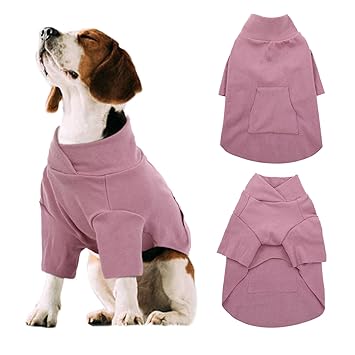 Dog Clothes for Spring Autumn, Pet Pajamas for Small Medium Dogs, Doggy Full Body Coverage Protection Shirt, Solid Puppy Costume Apparel, Soft Breathable Pullover Jumpsuit Sweater for Boy Girl Dogs