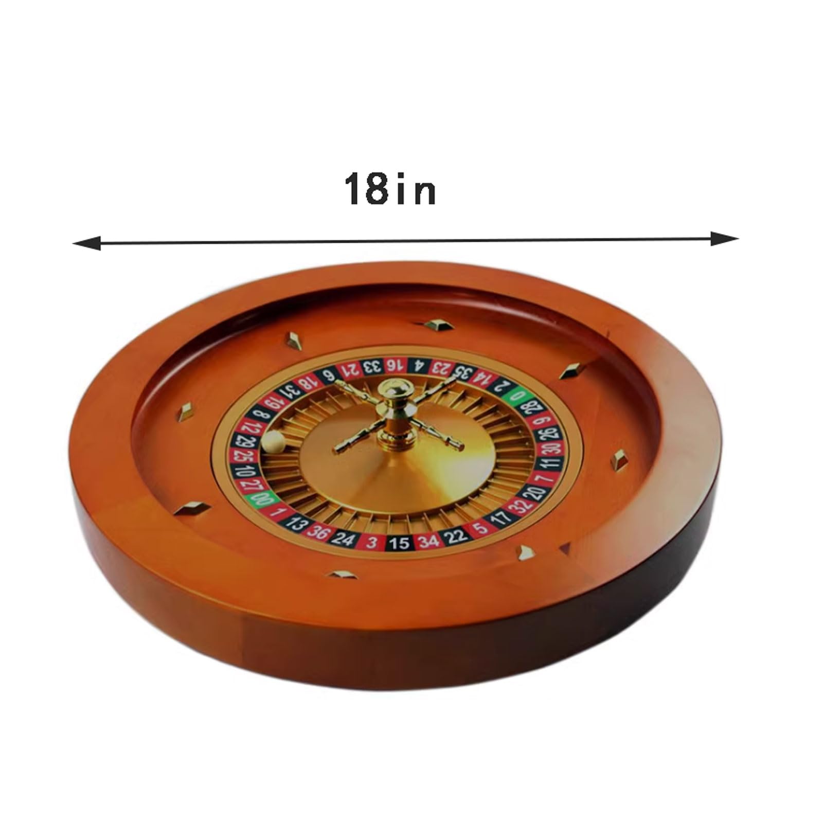 ZEONIK Roulette De Luxe Double Zéro En Bois – Plateau Tournant De Casino 45 Cm Avec Accessoires Métal, Idéal Pour Soirées Jeux Et Cadeaux