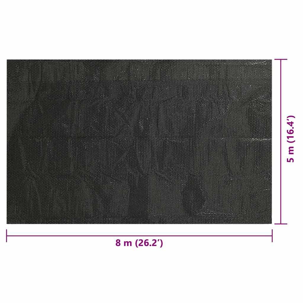 Prostokątna osłona basenu, 800 x 500 cm, polietylen, czarna, folia ochronna, podgrzewacz wody, ochrona przed parowaniem, ochrona przed zimą i latem