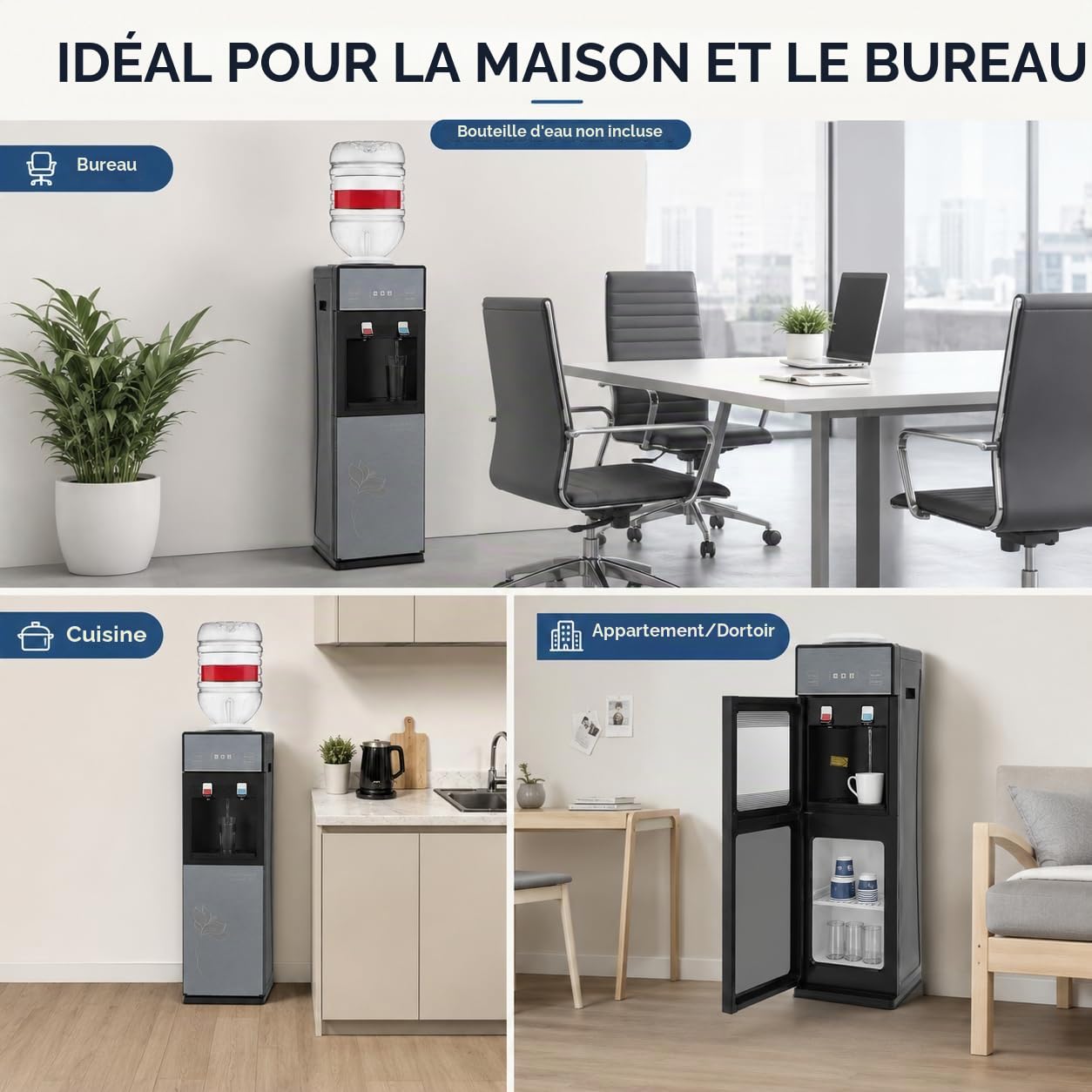 Distributeur d'eau Fontaine à Eau électrique avec Indicateur Et Et casiers Distributeur d'eau Froide pour La Maison,pour Bureau, Maison, Salon, Chambre à Coucher
