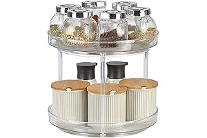 Acebon 2 Tier Lazy Susan Turntable for Cabinet