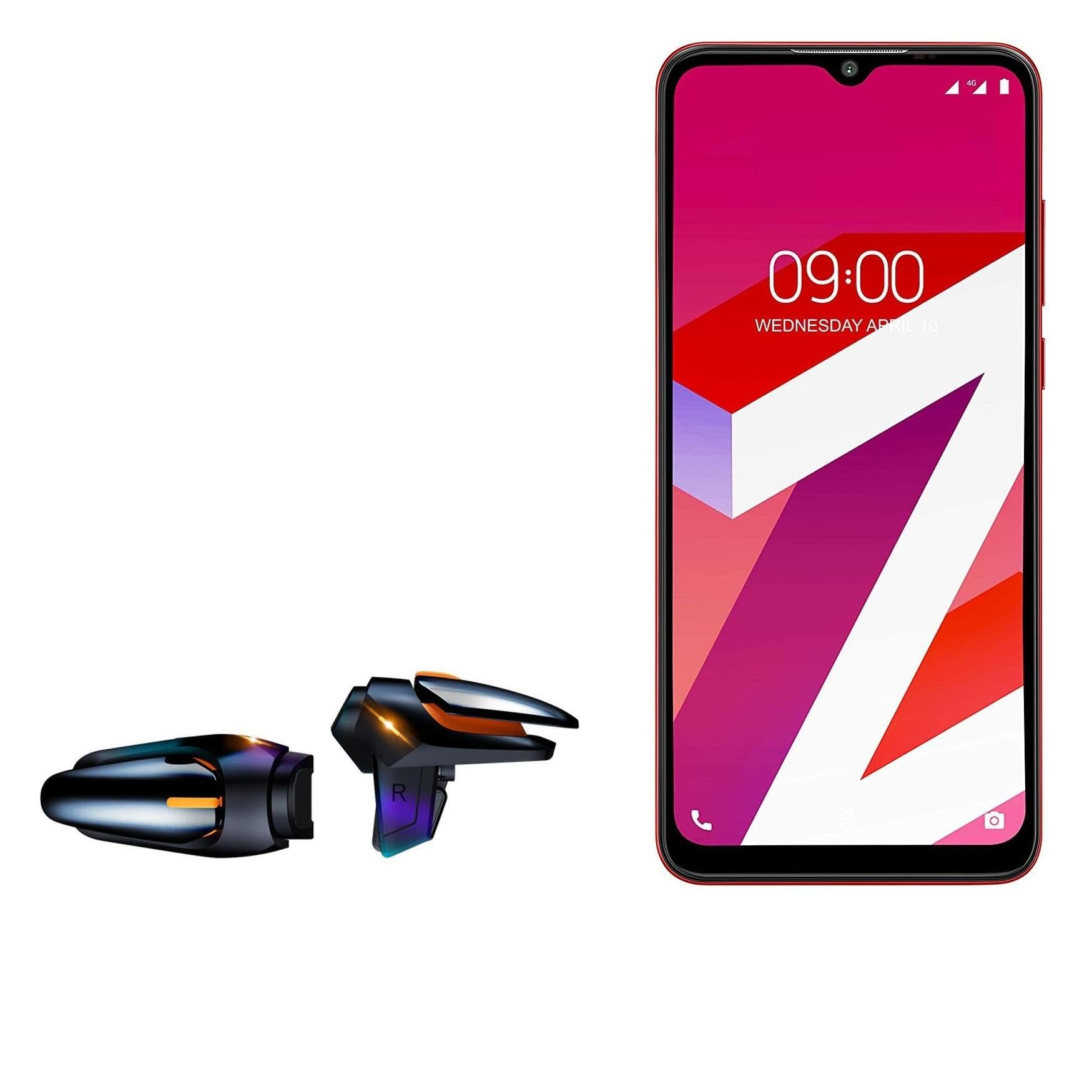 BoxWave Gaming Gear Compatible with Lava Z4 - Touchscreen QuickTrigger Auto, Trigger Buttons Autofire Gaming Mobile FPS - Jet Black