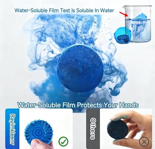 Miniatura 7 de Bayimkleenr Pastillas limpiadoras automáticas de inodoro, seguras para tanque séptico, elimina los anillos y manchas de agua dura, desodoriza,