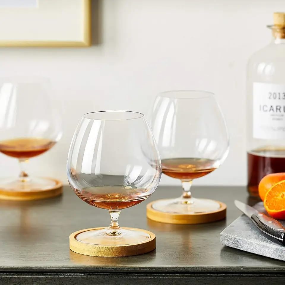 PATRANI FASHION | Italian Premium Classic Crystal Brandy Glass Set of 2, 250 ML Balloon Glass Non-Lead Ideal for Red & White Wine Glasses, Classic Beer Glasses Scotch, Whiskey Ultra-Thin Small 2