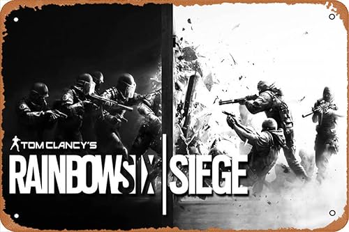 Classic DECOR - Póster de juego Rainbow Six & Siege Game 5 Wall Art Decor - Cartel de hojalata - 8 x 12 pulgadas
