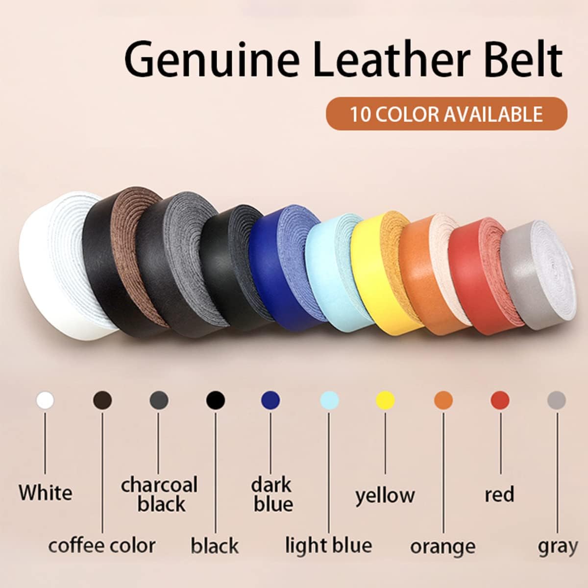 WUTA Top Grain Genuine Leather Strap Belt Blank Strap First Layer Cowhide Leather Roll Belts Tags Making for Crafts Working Projects (Width 18mm)