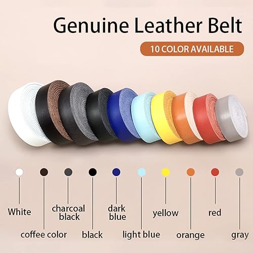 Miniatura 2 de WUTA Correa de cuero genuino de grano superior, correa en blanco de primera capa de cuero de vacuno para hacer manualidades proyectos de trabajo