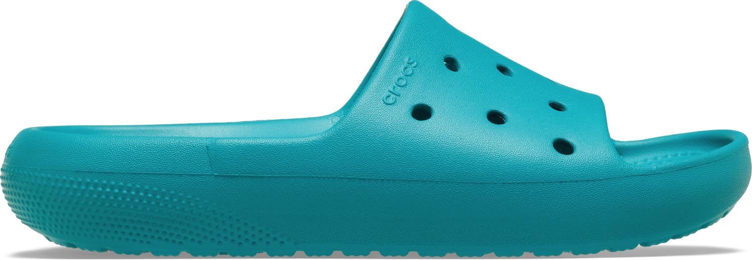 Crocs Unisex Adult Slide, Classic Slide v2, Turbo Teal, 12 UK Men