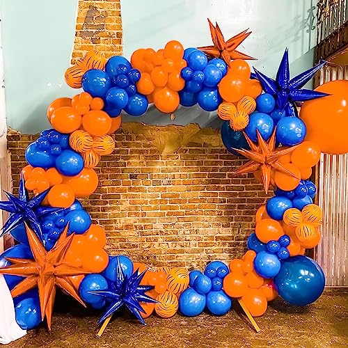 Image of PartyWoo Light Orange Star Foil Balloons 6pcs Different Sizes Pack of 27 22 Inch Explosion Spike Mylar Balloons for Graduation Wedding Anniversary Bachelorette Engagement Birthday Party Decorations