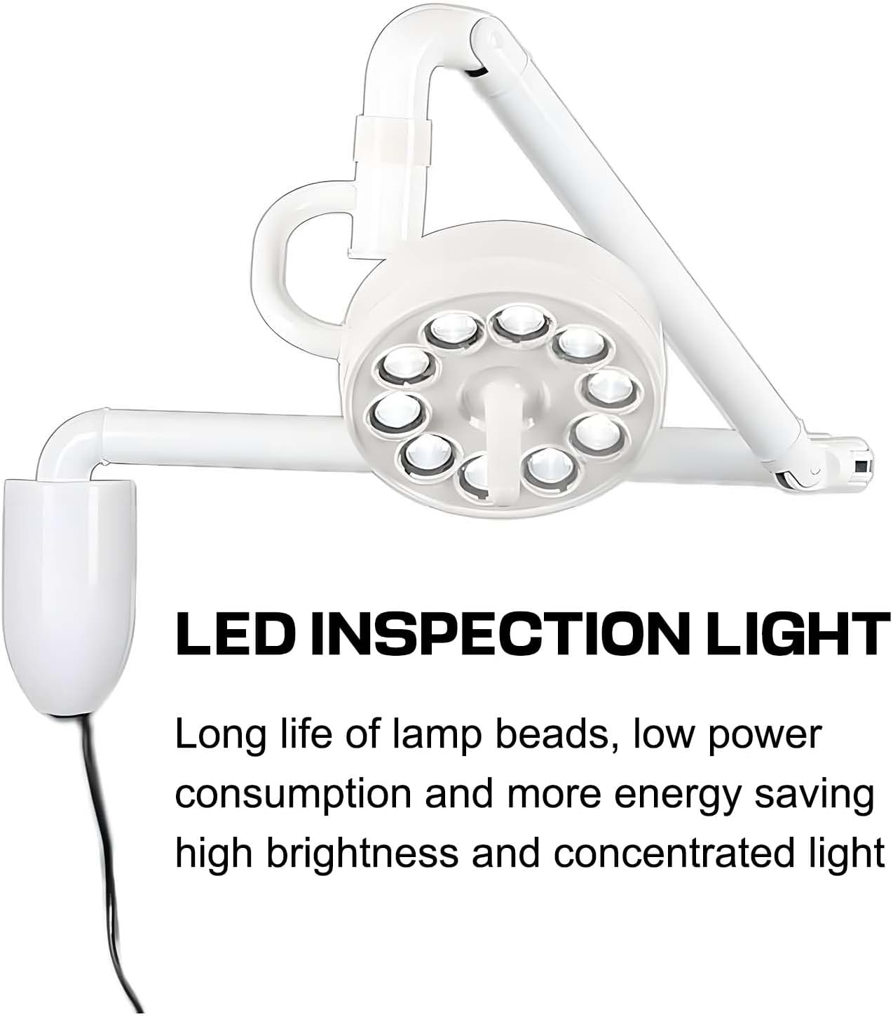 Wall Mounted LED Medical Exam Light, Medical Examination Lamp Mobile Pet Lamp with 360° Adjustable Illumination