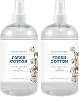 SMELLS BEGONE Fresh Cotton Home & Linen Spray - 16oz Pack of 2, Odor Eliminator with Essential Oils, Made in USA