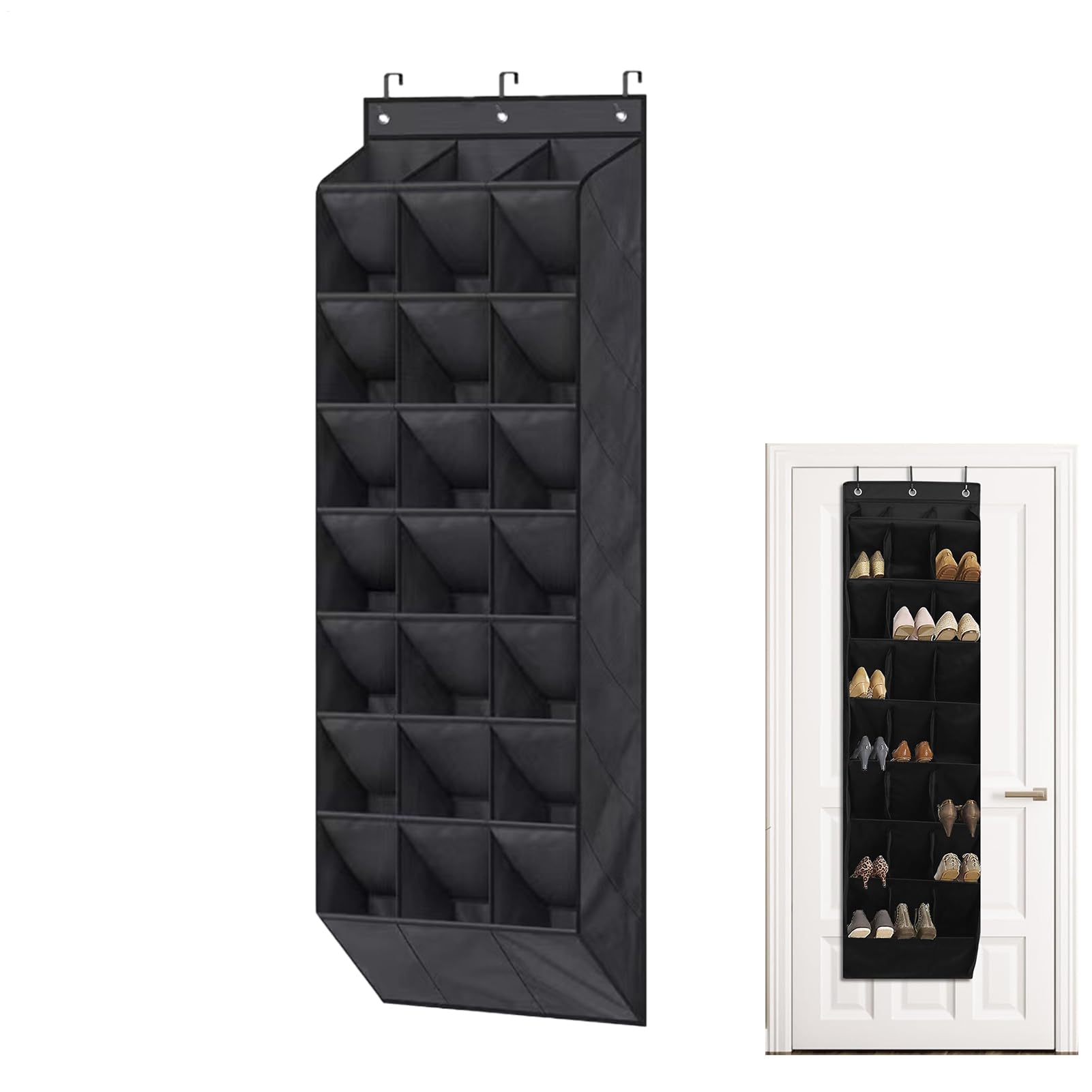 Organiseur de chaussures au-dessus de la porte pour gagner de la place